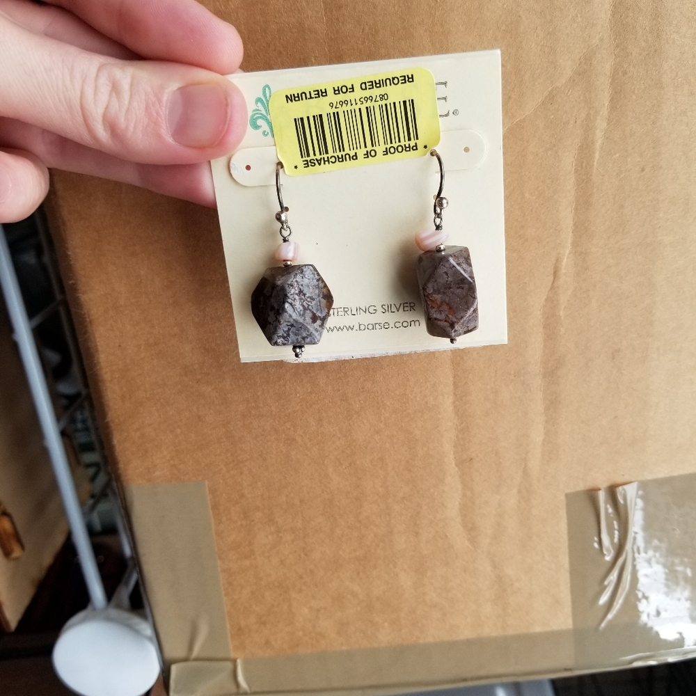 Barse sterling silver purple jasper earrings